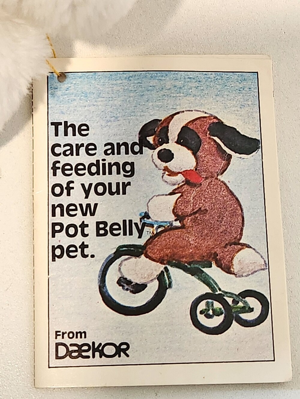 1981 Daekor Pot Belly w Care Booklet 9in St. Bernard Puppy Dog Plush - Picture 10 of 13